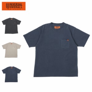 ユニバーサルオーバーオール UNIVERSAL OVERALL Tシャツ 半袖 ポケット メンズ 無地 POCKET S/S PIGMENT D U2413209-A