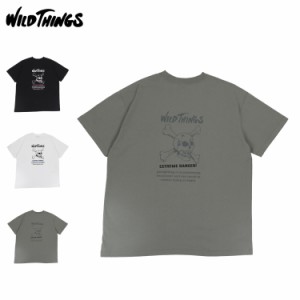 WILD THINGS ワイルドシングス Tシャツ 半袖 デンジャースカル メンズ DANGER SKULL ブラック ホワイト カーキ 黒 白 WT24044SK
