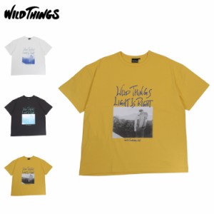 WILD THINGS ワイルドシングス Tシャツ 半袖 クライミング ライト イズ ライト メンズ ホワイト チャコール イエロー 白 WT24051SK