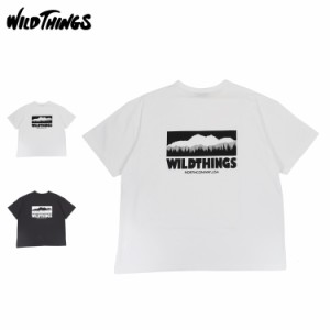 WILD THINGS ワイルドシングス Tシャツ 半袖 バックロゴ メンズ BACK LOGO ホワイト チャコール 白 WT24052SK