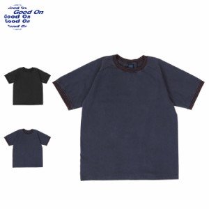 Good On グッドオン Tシャツ 半袖 メンズ ストライプ STRIPED RIBBED SHORT SLEEVES T-SHIRTS ブラック ネイビー 黒 GOST2404