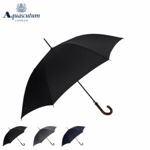 アクアスキュータム AQUASCUTUM 長傘 雨傘 メンズ 65cm UVカット 紫外線対策 耐風 LONG UMBRELLA ブラック グレー ネイビー 1AQ 14010