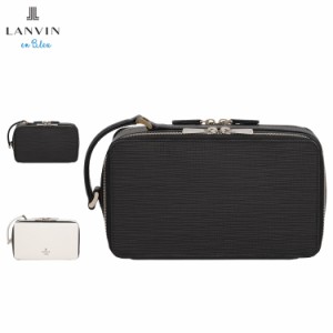 ランバン オン ブルー LANVIN en Bleu ポーチ 小物入れ メンズ 本革 ゼブダ ブラック ホワイト 黒 白 529212