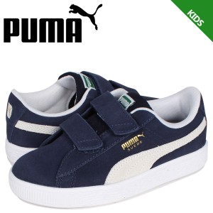 PUMA プーマ スウェード クラシック スニーカー キッズ スエード ベルクロ SUEDE CLASSIC 21 V PS ネイビー 380563-03