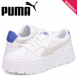 PUMA プーマ スニ—カー メイズ スタック レディース 厚底 PUMA MAYZE STACK WNS ホワイト ブルー 白 384363