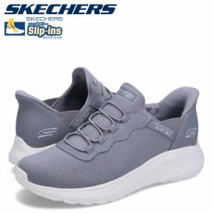 スケッチャーズ SKECHERS スリップインズ ハンズフリー ボブス スポート スクワッド カオス スニーカー メンズ グレー 118300