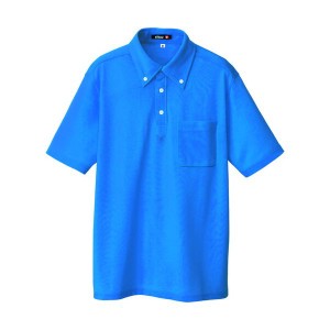 アイトス ［10599-006-L］ ボタンダウン半袖ポロシャツ ブルー Ｌ 10599006L