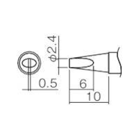 HAKKO（白光）ハッコー ［T12-D24Z］ こて先 こて先 ２．４Ｄ型 Ｚ T12D24Z