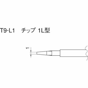 HAKKO（白光）ハッコー ［T9-L1］ こて先 １Ｌ型 ２本入り T9L1