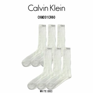 Calvin Klein(カルバンクライン)ソックス クルー 6足セット リブ 男性用 靴下 メンズ 6PK BONUS CREW CKM201CR60