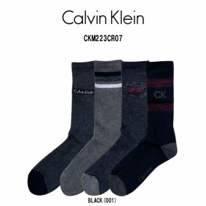 Calvin Klein(カルバンクライン)ソックス 4足セット アソート ワンポイント ロゴ クルー 男性用 靴下 メンズ MEN'S 4PK CUSHION CREW CKM