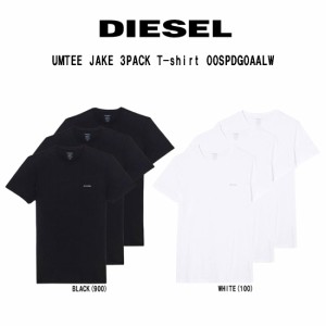 DIESEL(ディーゼル)Tシャツ 半袖 ラウンドネック 無地 ワンポイント コットン 3枚組 セット メンズ 男性用 肌着 UMTEE JAKE 3PACK T-shir