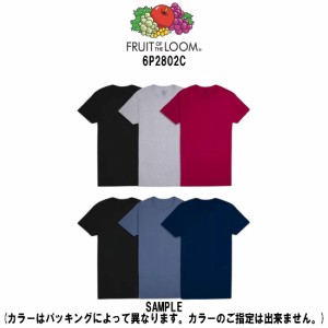 FRUIT OF THE LOOM(フルーツオブザルーム)Tシャツ クルーネック 無地 アソート 6枚セット お買い得 パック メンズ 男性用 肌着 下着 6P28