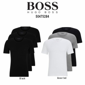 (SALE)HUGO BOSS(ヒューゴボス)Tシャツ クルーネック 半袖 ワンポイント シンプル クラシック コットン レギュラーフィット 3枚セット 肌