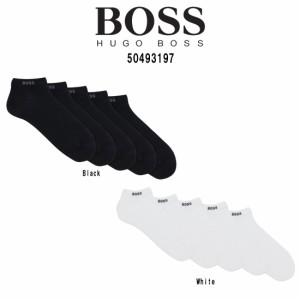 HUGO BOSS(ヒューゴボス)ソックス アンクル丈 靴下 くるぶし 5足セット コットンブレンド ワンポイント ロゴ メンズ 50493197