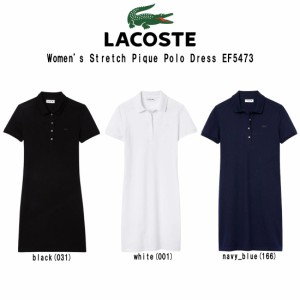 LACOSTE(ラコステ)ワンピース 半袖 ポロシャツ コットン ストレッチ スリム 鹿の子 ピケ ロゴ ワンポイント ミニ丈 カジュアル レディー