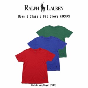 POLO RALPH LAUREN(ポロ ラルフローレン)クルーネック Tシャツ 3枚セット お買い得 パック 下着 肌着 キッズ 子供用 ボーイズ Boys Class