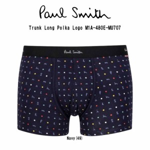 Paul Smith(ポールスミス)ボクサーパンツ 前閉じ トランク ロング オーガニックコットン メンズ 総柄 男性用下着 Trunk Long Polka Logo 