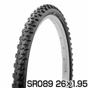 自転車 タイヤ 26インチ ブロックタイヤ 1本 26x1.95 HE ブラック SR089 SHINKO シンコー