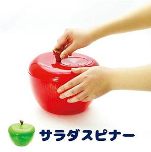 即納 サラダスピナー 野菜水切り器 水切り レッド グリーン アップル りんご 調理器具 キッチン雑貨 キッチン 現代百貨 K333**