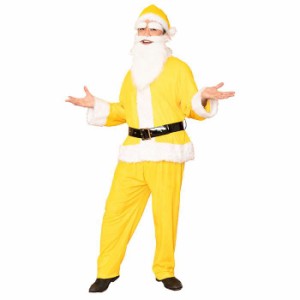 XM GOGOサンタさん イエロー 黄色 サンタ衣装 サンタクロース サンタコスチューム コスプレ メンズサイズ 男性サイズ 衣装 クリスマス XM
