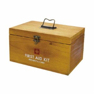 救急箱 ファーストエイドボックス 木製 ウッド 収納ボックス 仕切り板付き 救急ボックス 薬箱 薬入れ ボックス おしゃれ 現代百貨 A438