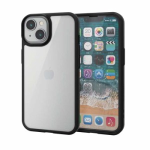 代引不可 iPhone 14 / 13 ケース カバー ハイブリッド 360度全面保護 耐衝撃 衝撃吸収 軽量 薄型 ストラップホール付 背面クリア ガラス