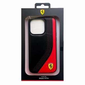 iPhone14 Pro ケース カバー FERRARI フェラーリ ツートーン 背面ケース ブラック SLANTED STRIPE PERFORATED HOLES iPhoneケース エアー