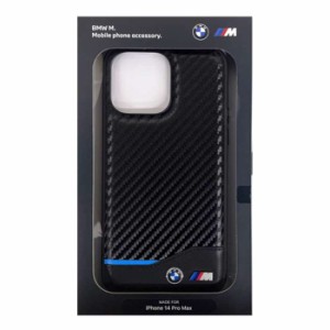 iPhone14 ProMax ケース カバー BMW PUカーボン 背面ケース ブラック 黒 バックケース M COLLECTION エアージェイ BMHCP14X22NBCK