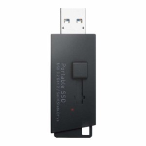 代引不可 SSD 外付け 1TB USB3.2 Gen2 ブラック 読出最大600MB/秒 超小型 スライド式 高速 抗菌・抗ウイルス 耐衝撃 USB A ×1 エレコム 