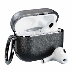 AirPods Pro(第2/1世代)用 PUレザーケース ブラック エアポッズプロケース カラビナリング付き PGA PG-APP2PU01BK