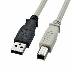 USB2.0ケーブル ライトグレー 2m USBケーブル A-Bコネクタ 標準ケーブル  サンワサプライ KU20-2K2