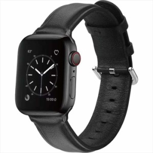 Apple Watch 49/45/44/42mm対応 レザーバンド ブラック アップルウォッチ ベルト バンド PUレザー おしゃれ シンプル うぃすたりあ GRK-W
