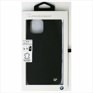 BMW公式ライセンス iPhone 12 Pro Max 本革 ハードケース メンズ シンプル かっこいい おしゃれ ブラック  エアージェイ BMHCP12LSLLBK