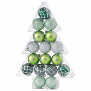 即納 パーティーオーナメント 5cm ボール 17個セット グリーン クリスマスツリーの飾りつけに 装飾 デコレーション ツリー飾り スパイス 