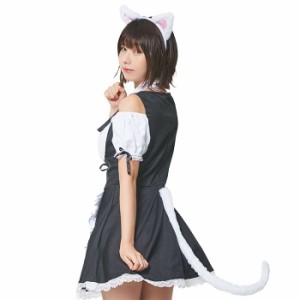 けもみみしっぽセット 白ねこ ねこ耳とシッポのセット ねこ ネコ 猫 にゃんこ ねこみみ コスプレ 仮装 変装 かわいい 人気 クリアストー