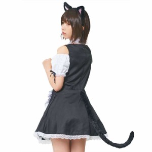 けもみみしっぽセット 黒ねこ ねこ耳とシッポのセット ねこ ネコ 猫 にゃんこ ねこみみ コスプレ 仮装 変装 かわいい 人気 クリアストー