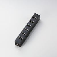 即納 代引不可 エレコム USBコネクタの抜き差しが容易。強力マグネットでガッチリ固定!7ポートUSBハブ U2H-Z7SBK U2H-Z7SBK