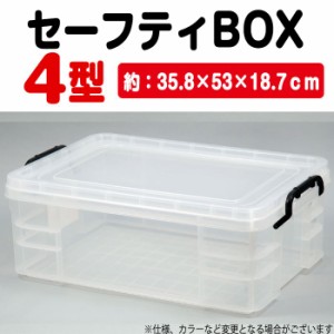 収納 ケース ボックス セーフティBOX 4型 35.8ｘ53ｘ18.7ｃｍ 収納ケース 収納ボックス 押入れケース クリア マルチケース