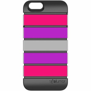 【値下】SKIN PLAYER iPhone 6s/6 Alumor ウレタン&アルミケース Hot Pink / Purple ALMI6HPK-PP