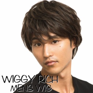 WIGGY RICH メンズ ナチュラルマッシュ ダークブラウン ウィッグ かつら パーティー イベント コスプレ クリアストーン 4560320879961