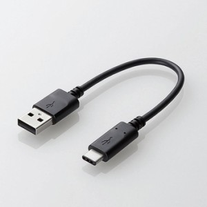 即納 代引不可 スマートフォン用USBケーブル USB(A-C) 認証品 0.15m ブラック エレコム MPA-AC01NBK