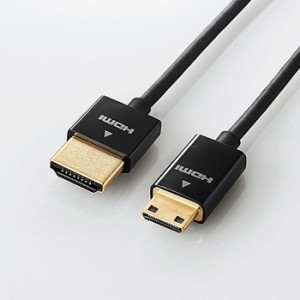 代引不可 カメラ接続用HDMIケーブル（HDMI miniタイプ）/デジカメ用HDMIケーブル/スーパースリム/mini/2.0m/ブラック エレコム DGW-HD14S