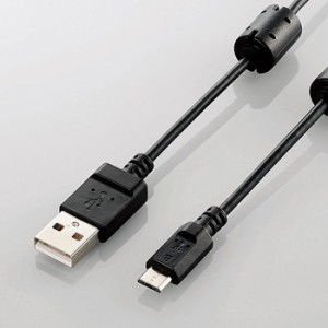 即納 代引不可 カメラ接続用USBケーブル（micro-Bタイプ）/デジカメ用USBケーブル/microB/フェライトコア/0.5m/ブラック エレコム DGW-AM