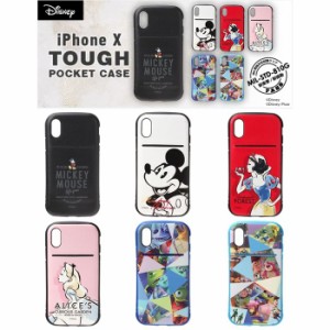 iPhone X 用 タフポケットケース Disney ６デザイン ミッキーマウス/白雪姫/アリス/モンスターズ・インク/トイ・ストーリー PGA PG-DCS