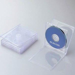 即納 代引不可 エレコム Blu-ray/DVD/CDケース(標準/PS/2枚収納)/クリア CCD-JSCNW5CR