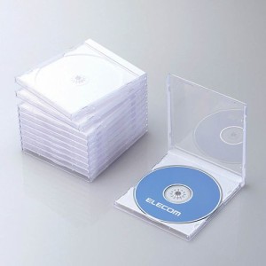 即納 代引不可 エレコム Blu-ray/DVD/CDケース(標準/PS/1枚収納)/ホワイト CCD-JSCN10WH