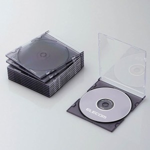 即納 代引不可 エレコム Blu-ray/DVD/CDケース(スリム/PS/1枚収納)/クリアブラック CCD-JSCS10CBK