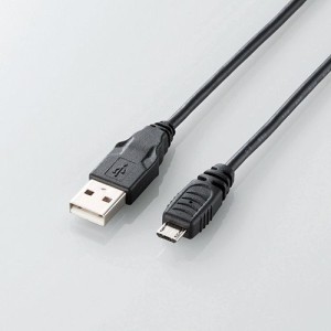 代引不可 エレコム MicroUSB(AMicroB)ケーブル PS4用/1m/ブラック GM-U2CAMB10BK