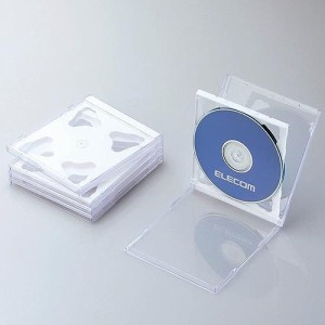 即納 代引不可 エレコム Blu-ray/DVD/CDケース(標準/PS/2枚収納)/ホワイト CCD-JSCNW5WH